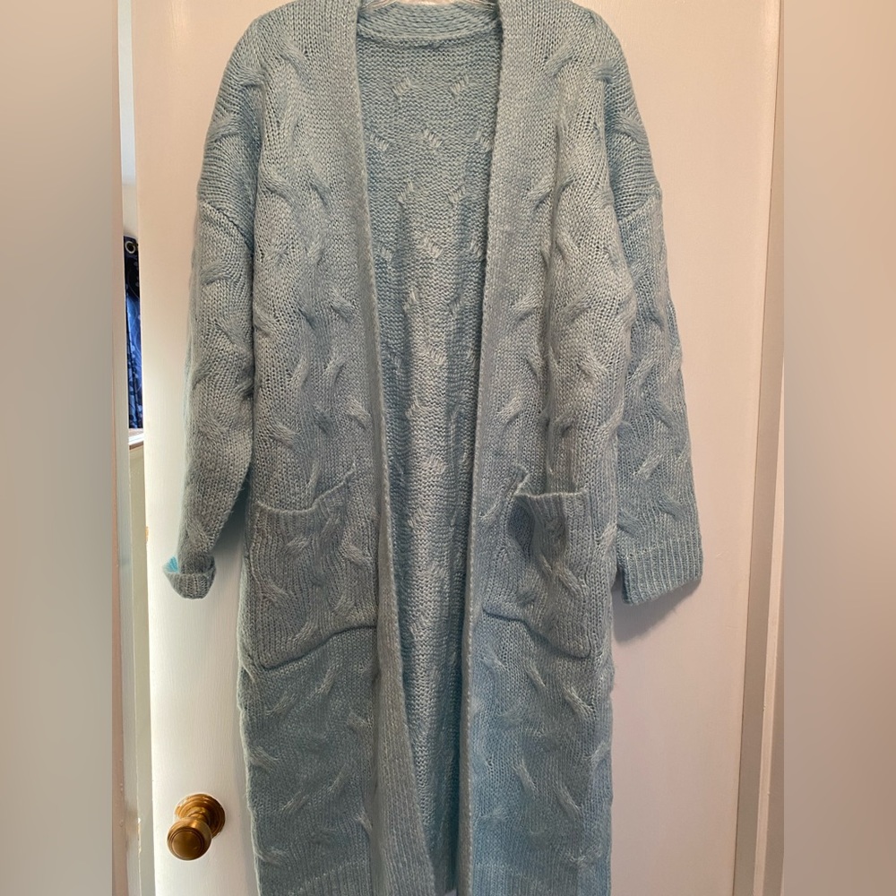 Duster sweater light blue